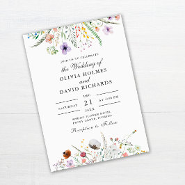 Inbjudan till Watercolor Wildbloms Meadow Wedding
