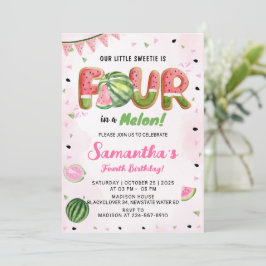 Inbjudan till Watermelon 4e födelsedagen-partiet