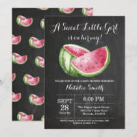 Inbjudan till Watermelon Baby Shower Chalkboard