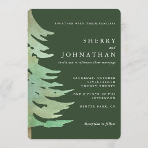 Inbjudan till webbfärgsskog för bröllop