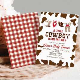Inbjudan till western Cowboyred Red Baby Shower