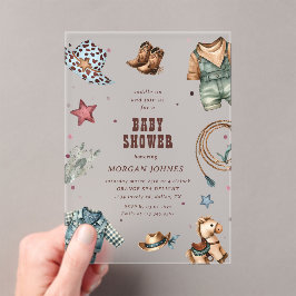 Inbjudan till Western Rodeo Baby Shower- för Cowbo