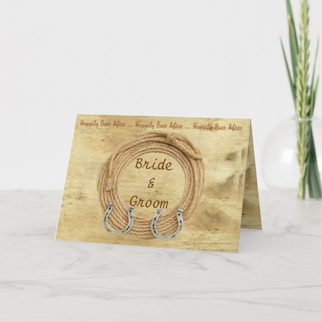 Inbjudan till western temabröllop (Framsida)