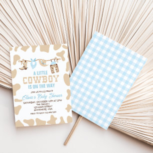 Inbjudan till westerna Cowboy Blue Play Baby Showe