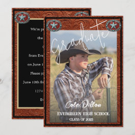 Inbjudan till westerna Stil Cowboy Photo Studenten