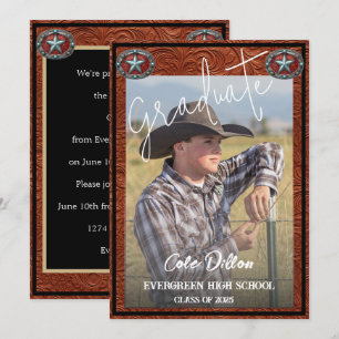 Inbjudan till westerna Stil Cowboy Photo Studenten