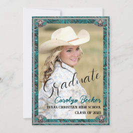 Inbjudan till westerna Stil Cowgirl Photo Studente