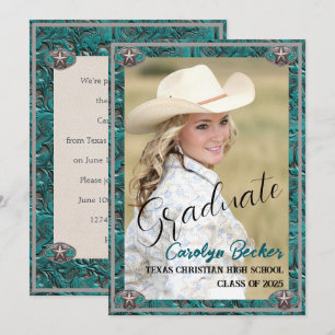 Inbjudan till westerna Stil Cowgirl Photo Studente