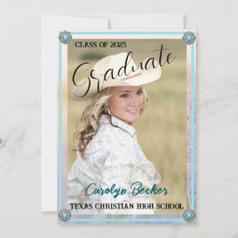 Inbjudan till westerna Stil Cowgirl Photo Studente