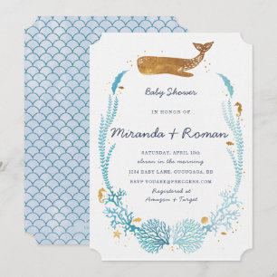 Inbjudan till Whale Baby Shower