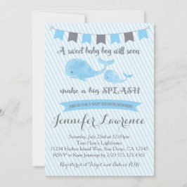 Inbjudan till Whale Baby Shower