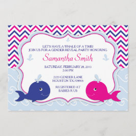 Inbjudan till Whale Gender Reveal Baby Shower