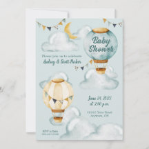 Inbjudan till Whimsical Luftballong Baby Shower