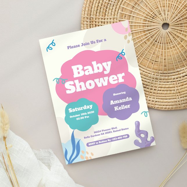 Inbjudan till Whimsical Pastel Baby Shower (Skapare uppladdad)