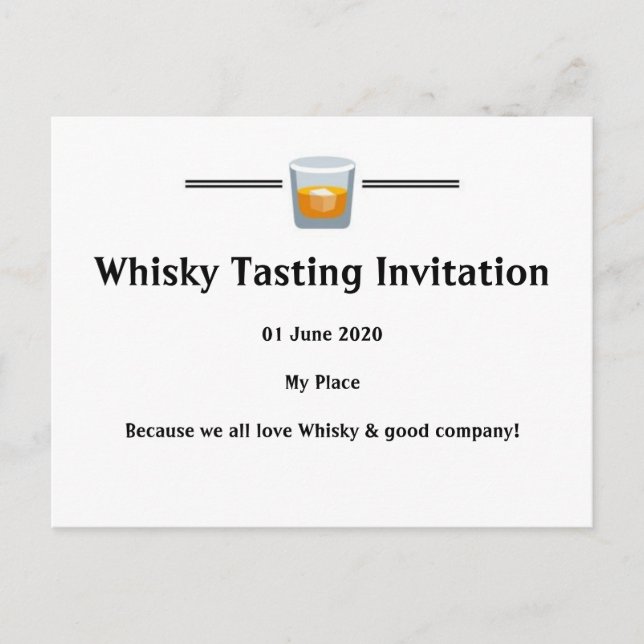 Inbjudan till whisky-provsmakning (Framsida)