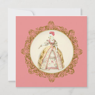 Inbjudan till White Pudel Marie Antoinette Stil