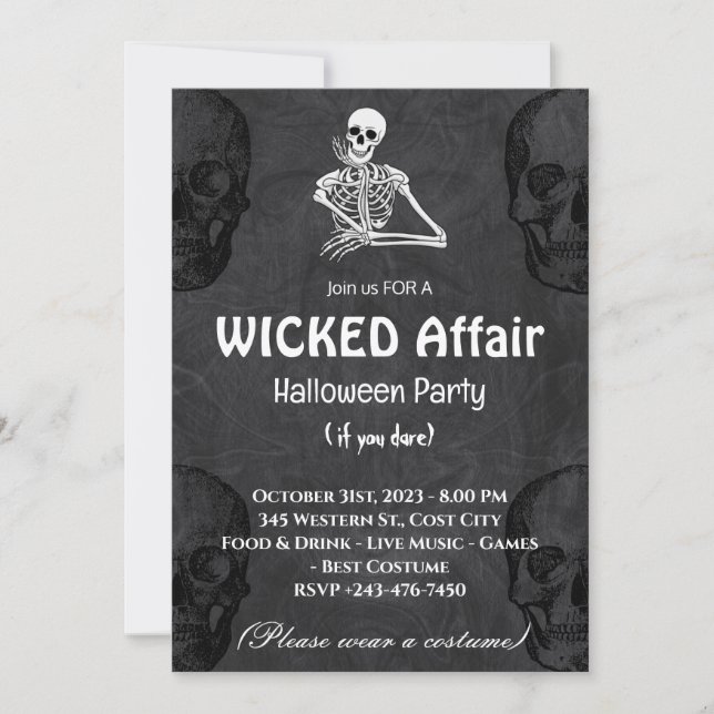 Inbjudan till Wicked Affair Halloween fest (Framsida)