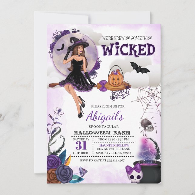Inbjudan till Wicked Witch Halloween fest (Framsida)