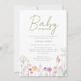 Inbjudan till Wildblomma Baby i babybabyskor i blo