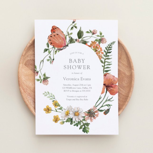 Inbjudan till Wildblomma Baby Shower (Skapare uppladdad)