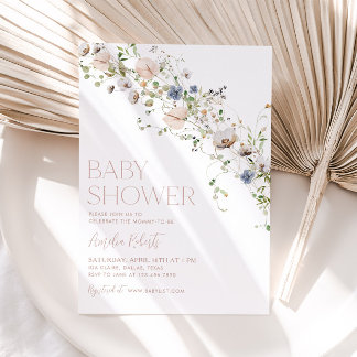 Inbjudan till Wildblomma Blommigt Baby Shower