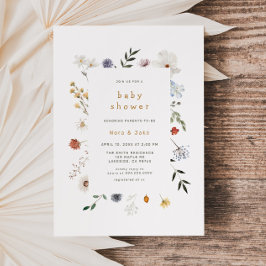 Inbjudan till Wildblomma Blommigt Ram Baby Shower