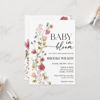 Inbjudan till Wildblomma Boho Baby Shower