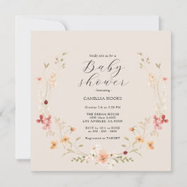 Inbjudan till Wildblomma Boho Baby Shower