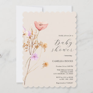 Inbjudan till Wildblomma Boho Baby Shower