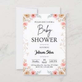 Inbjudan till Wildblomma Boho Baby Shower