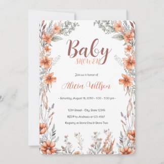 Inbjudan till Wildblomma Boho Baby Shower