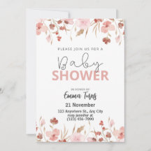 Inbjudan till Wildblomma Boho Baby Shower