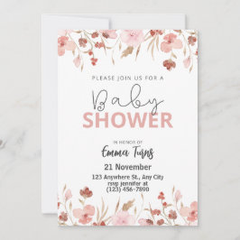Inbjudan till Wildblomma Boho Baby Shower