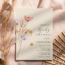 Inbjudan till Wildblomma Boho Baby Shower