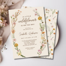 Inbjudan till Wildblomma Boho Baby Shower