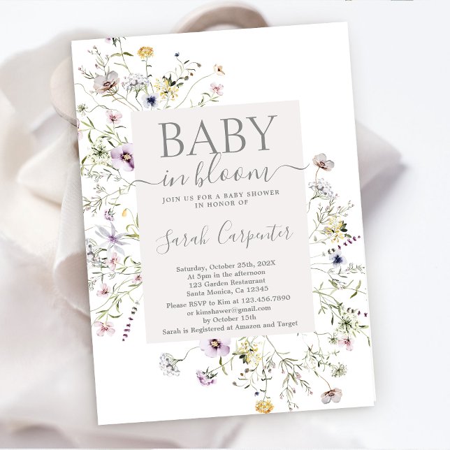 Inbjudan till Wildblomma Boho Baby Shower (Skapare uppladdad)
