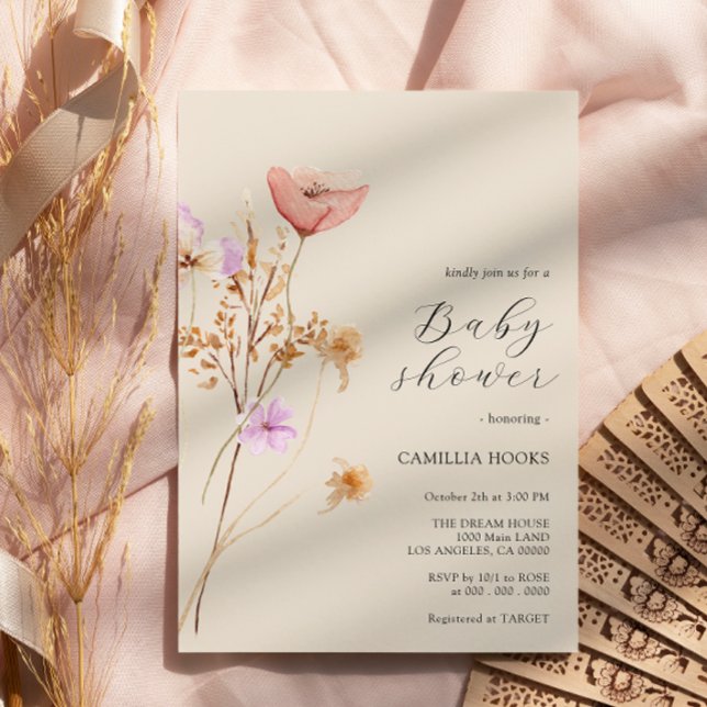 Inbjudan till Wildblomma Boho Baby Shower (Skapare uppladdad)