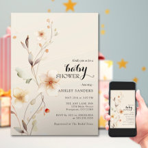 Inbjudan till Wildblomma Boho Baby Shower