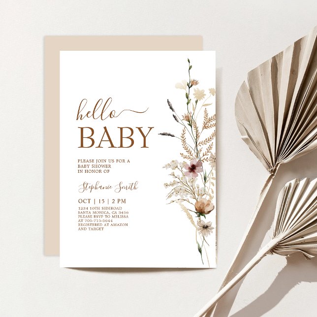Inbjudan till Wildblomma Boho Baby Shower (Skapare uppladdad)