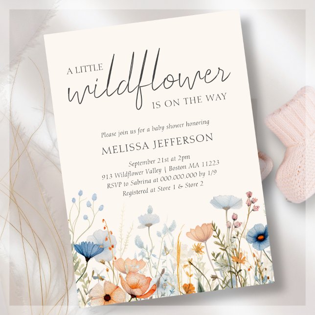 Inbjudan till Wildblomma Boho Baby Shower (Skapare uppladdad)