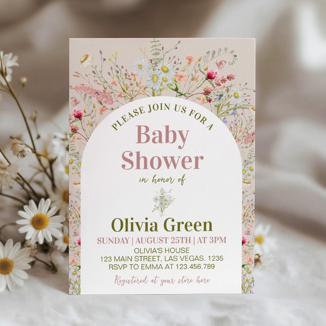 Inbjudan till Wildblomma Boho Baby Shower (Skapare uppladdad)