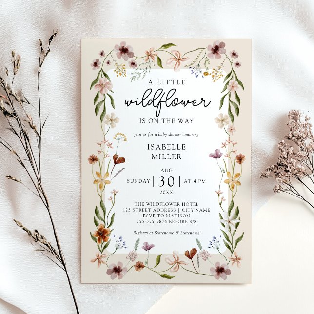 Inbjudan till Wildblomma Boho Baby Shower (Skapare uppladdad)