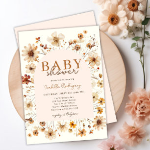 Inbjudan till Wildblomma Boho Blommigt Baby Shower
