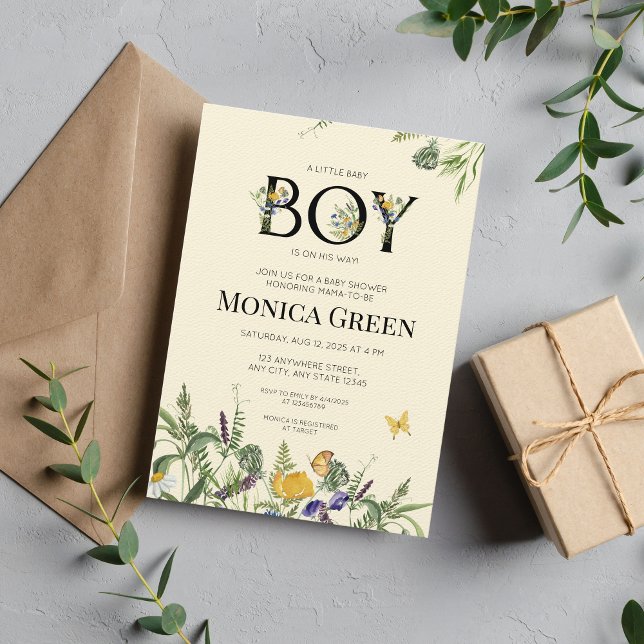 Inbjudan till Wildblomma Boho Boy Baby Shower (Skapare uppladdad)