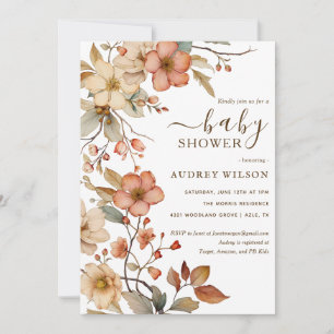 Inbjudan till Wildblomma Boho Watercolor Baby Show