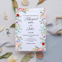 Inbjudan till Wildblomma Elegant bröllop