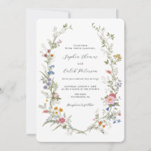 Inbjudan till Wildblomma Elegant Vintage bröllop