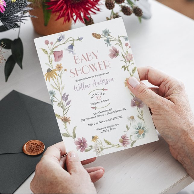 Inbjudan till Wildblomma Fält Boho Baby Shower (Skapare uppladdad)