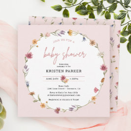 Inbjudan till Wildblomma Garden Girl Baby Shower