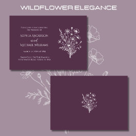 Inbjudan till Wildblomme Elegance Bröllop Red Oran